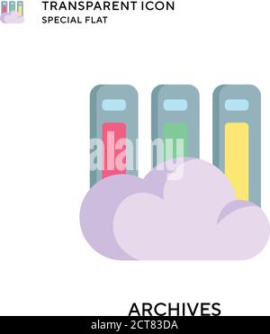 Archives vector icon. Flat style illustration. EPS 10 vector. Stock Vector