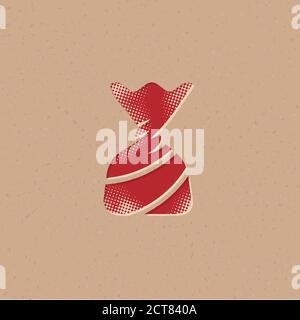 Twist candy icon in halftone style. Grunge background vector illustration. Stock Vector