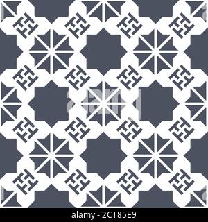 Grey geometric vector pattern. Seamless geometric repeating texture for fabric design, cloth, textile Stock Vector