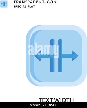 Text width vector icon. Flat style illustration. EPS 10 vector. Stock Vector
