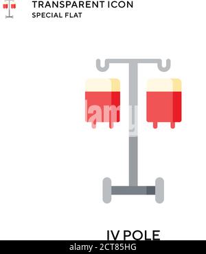 Iv pole vector icon. Flat style illustration. EPS 10 vector. Stock Vector
