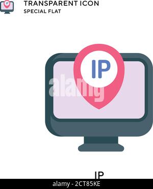 IP vector icon. Flat style illustration. EPS 10 vector. Stock Vector