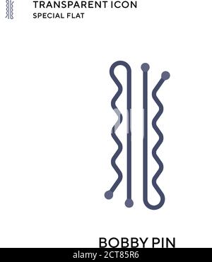 Bobby pin vector icon. Flat style illustration. EPS 10 vector. Stock Vector