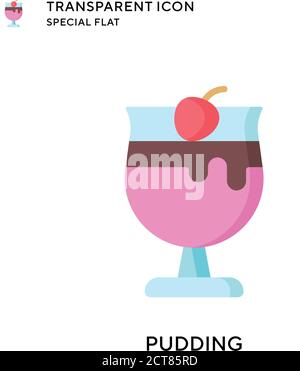 Pudding vector icon. Flat style illustration. EPS 10 vector. Stock Vector