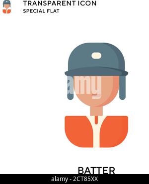 Batter vector icon. Flat style illustration. EPS 10 vector. Stock Vector
