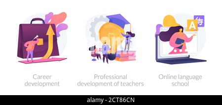 Successful career path abstract concept vector illustrations. Stock Vector