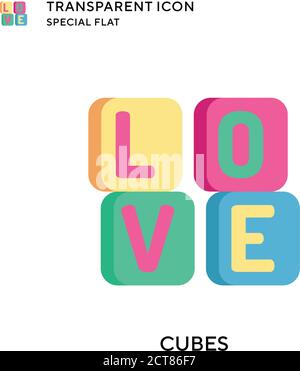 Cubes vector icon. Flat style illustration. EPS 10 vector. Stock Vector