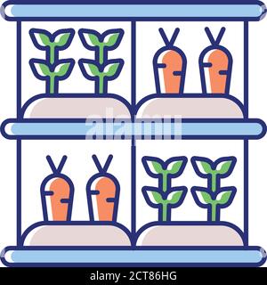 Vertical farm RGB color icon Stock Vector