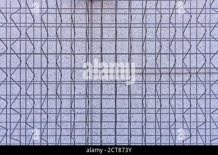Close-up of background and texture of metal fence against a wall Stock Photo