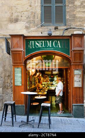 The Museum cafe on Melita street in Valletta, Malta. Stock Photo