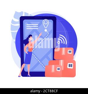 Smart delivery tracking abstract concept vector illustration. Stock Vector