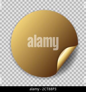 Abstract Circle Golden Sticker Vector Illustration EPS10 Stock Vector