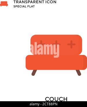 Couch vector icon. Flat style illustration. EPS 10 vector. Stock Vector