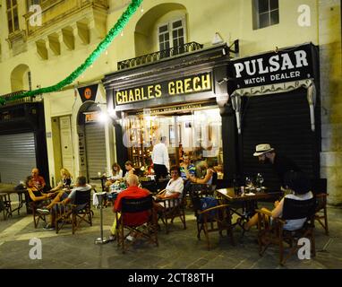 Charles Grech bar in Valletta, Malta. Stock Photo