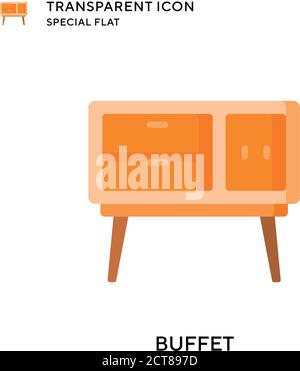 Buffet vector icon. Flat style illustration. EPS 10 vector. Stock Vector