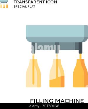 bottling line icon, vector illustration, black sign on isolated Stock ...