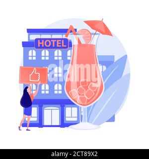 All-inclusive hotel abstract concept vector illustration. Stock Vector