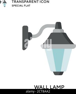Wall lamp vector icon. Flat style illustration. EPS 10 vector. Stock Vector