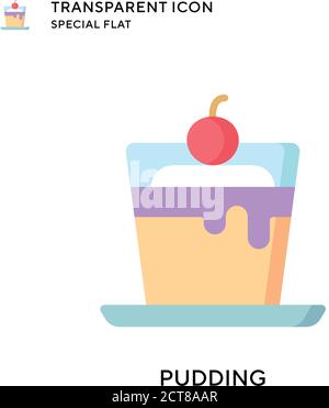 Pudding vector icon. Flat style illustration. EPS 10 vector. Stock Vector