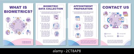 What is biometrics brochure template Stock Vector
