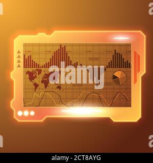 Digital panel light display wallpaper Stock Vector