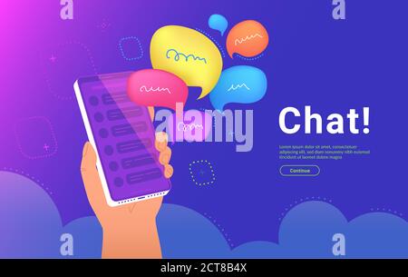 Community announcement or group chat mobile app Stock Vector