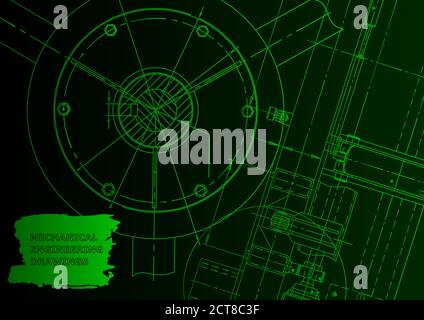Cover, flyer. Vector illustration. Green neon Stock Vector