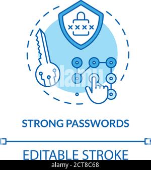 Strong passwords concept icon Stock Vector