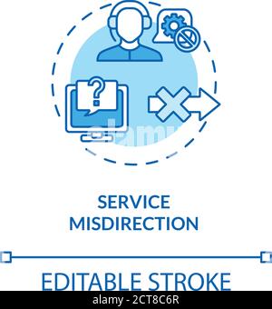 Service misdirection concept icon Stock Vector