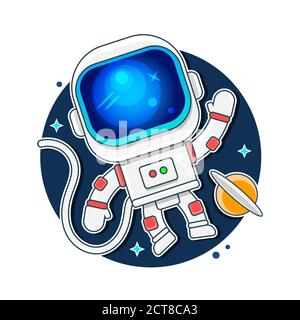 Astronaut, Space suit isolated on Black Background Stock Vector