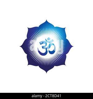 A vector illustration of ohm and lotus flower sign Stock Vector