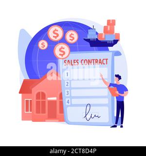 Sales contract terms abstract concept vector illustration. Stock Vector