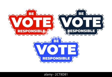 Patriotic 2020 voting poster. Presidential election 2020 in USA. Typographic banner of the United States Stock Vector