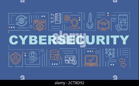 Cybersecurity data protection word concepts banner Stock Vector