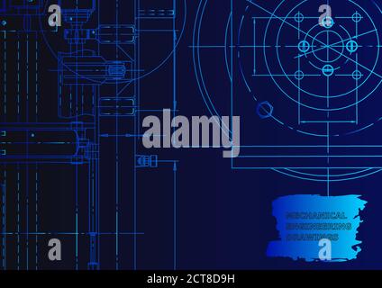 Computer aided design systems. Light blue drawings. Blueprint, diagram ...