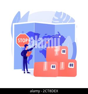 Embargo regulation abstract concept vector illustration. Stock Vector