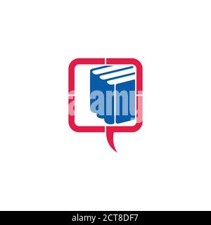 circle education process bubble talk book symbol logo vector Stock Vector