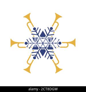 Christmas Jazz fest hand drawn flat color vector Stock Vector