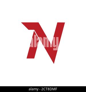 abstract letter vn simple geometric logo vector Stock Vector