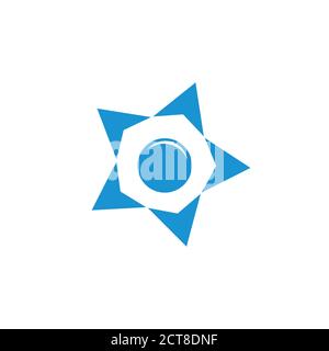 star circle arrows geometric logo Stock Vector