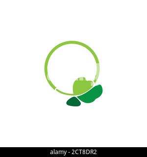 simple circle leaf parsley design logo vector Stock Vector