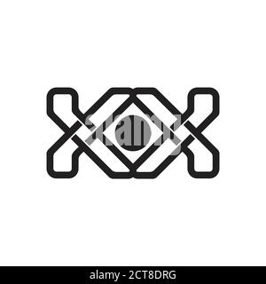 letter kk lines art design logo vector Stock Vector