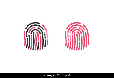 Vector high quality fingerprint line icon isolated on white background. Security access concept. Stock Vector