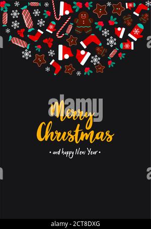 Christmas and New year design concept in flat design Stock Vector