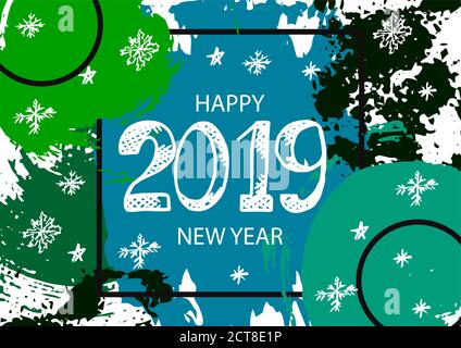 Happy New Year background. Abstract background 2019. Cover, flyer, banner Stock Vector