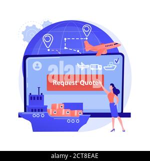 Freight quote request abstract concept vector illustration. Stock Vector