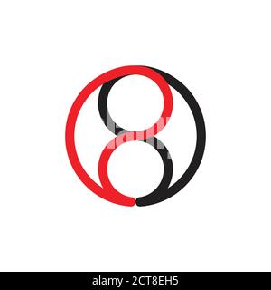 number 8 circle line art logo vector Stock Vector