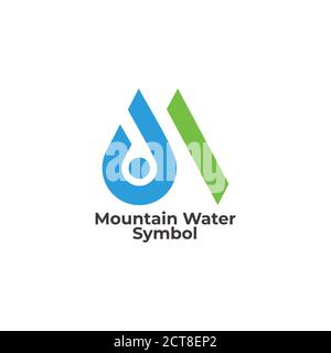 letter m natural mountain drop water symbol logo vector Stock Vector ...