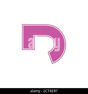 abstract letter dr simple geometric negative space brand logo vector Stock Vector