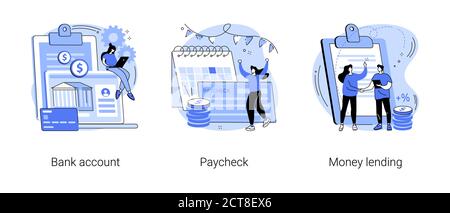 Money transfer abstract concept vector illustrations. Stock Vector